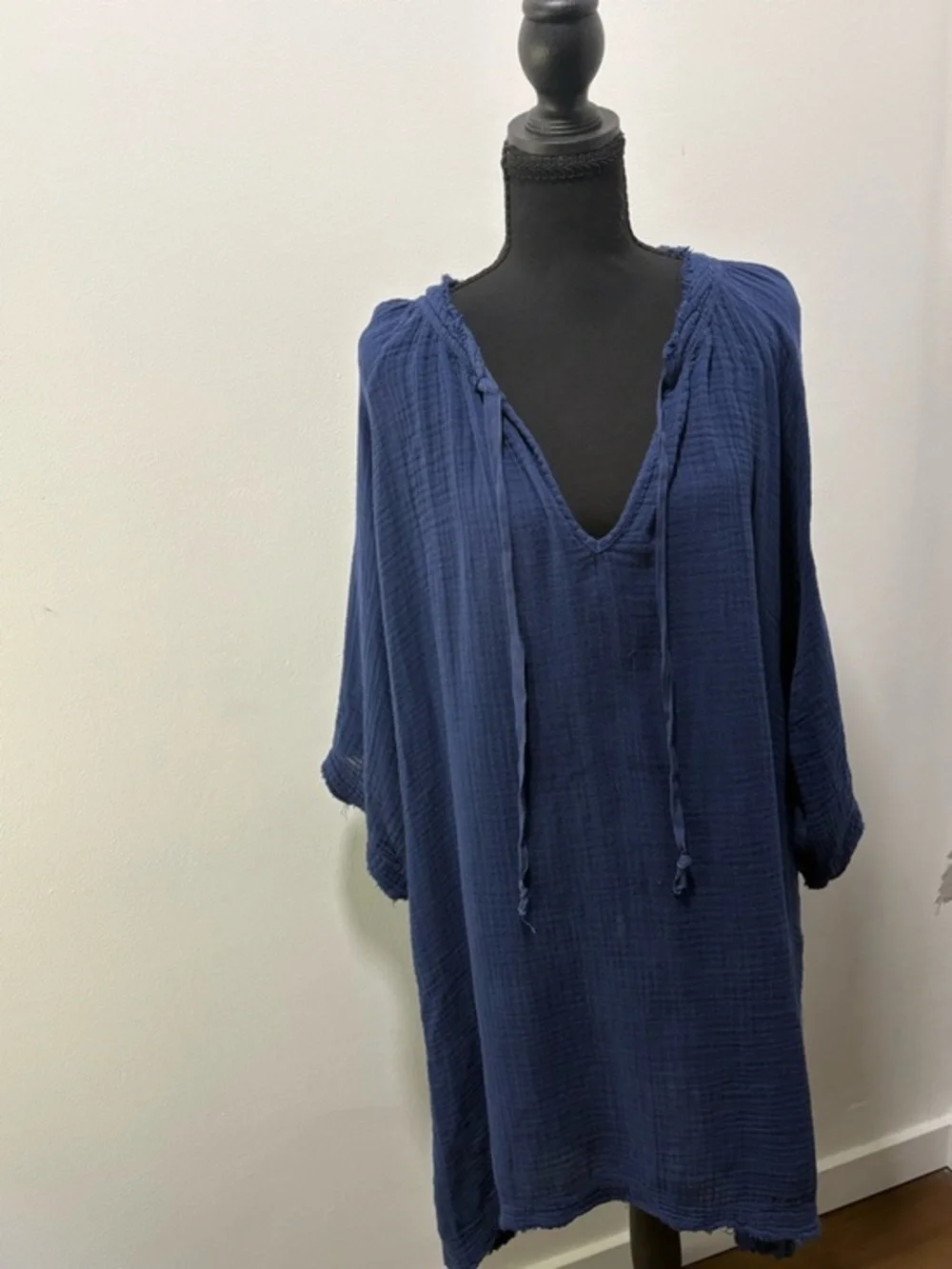 9seed Joshua Tree Caftan Pacific Blue‎ Gauze Dress P/S